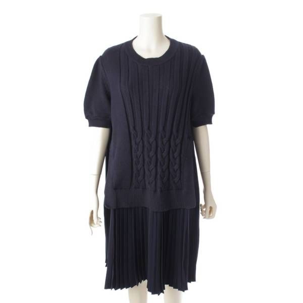 アディアム】ADEAM 23年 Ellsworth Dress プリーツ ニット切替