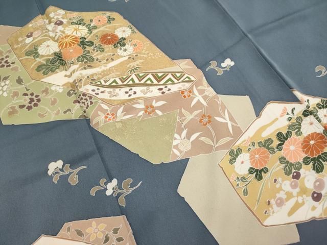 平和屋着物□訪問着 駒刺繍 草花文 金彩 正絹 逸品 AAAZ3846ru