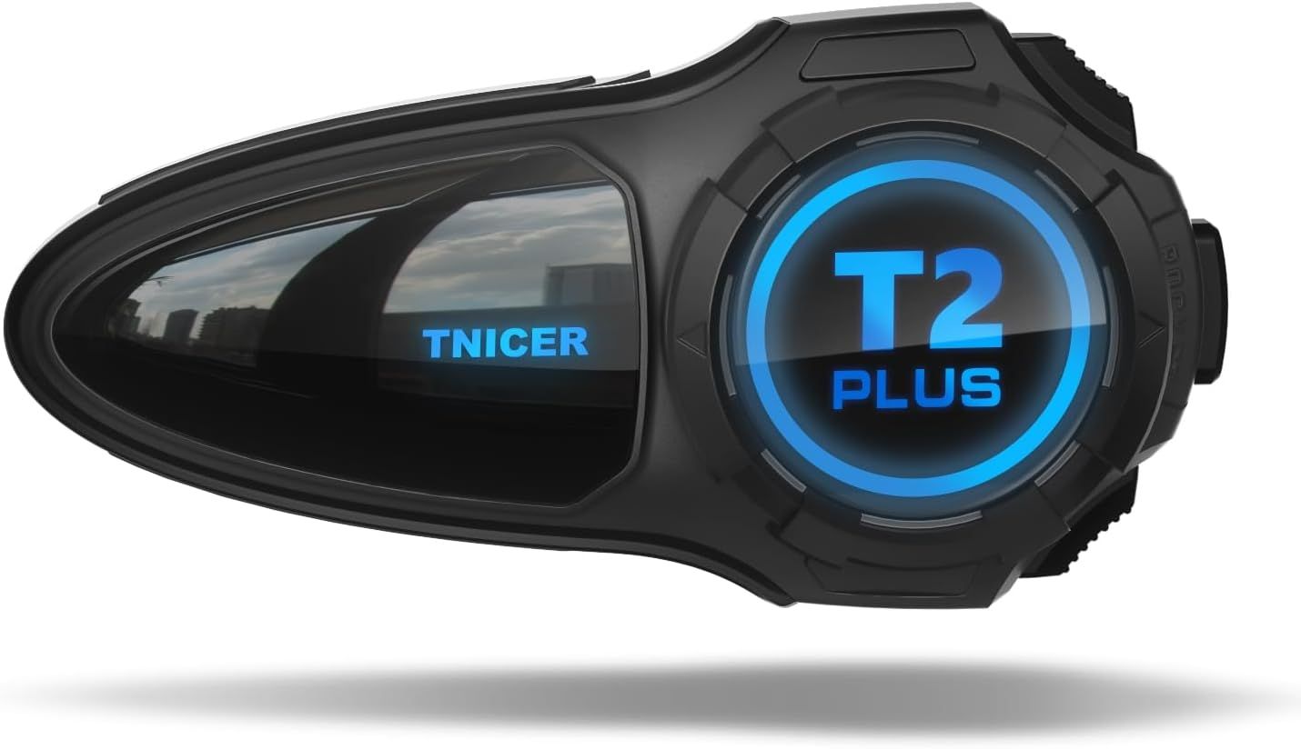 TNICER バイク インカム T2Plus バイク用インカム 10人同時メッシュ通信可能 Bluetooth 5.2 デュアルチップ 音楽ながら通話 10人同時通話 1500m通信距離 ワンクリック自動接続 通信自動復帰 サブウー