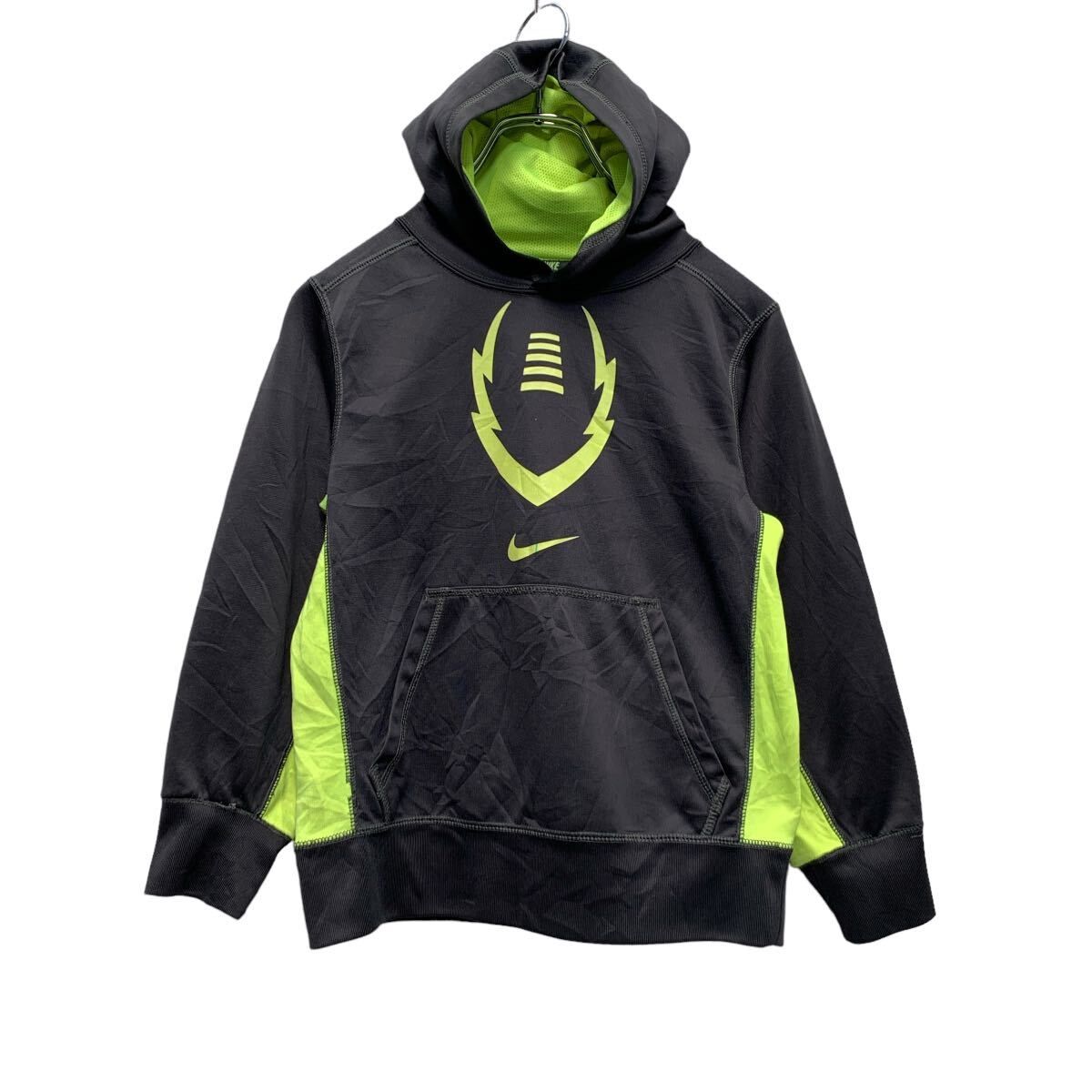 NIKE プリントスウェット パーカー S 130～ キッズ ブラック ネオン  