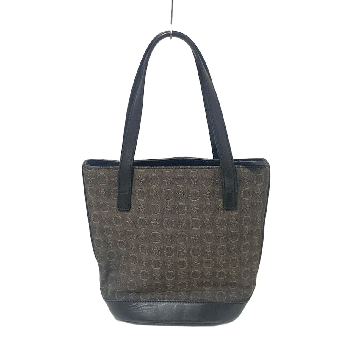 希少✨ セリーヌ トートバッグ スウェード ブラック レザー Cマカダム CELINE(セリーヌ) トートバッグ Cマカダム柄 ダークブラウン×黒