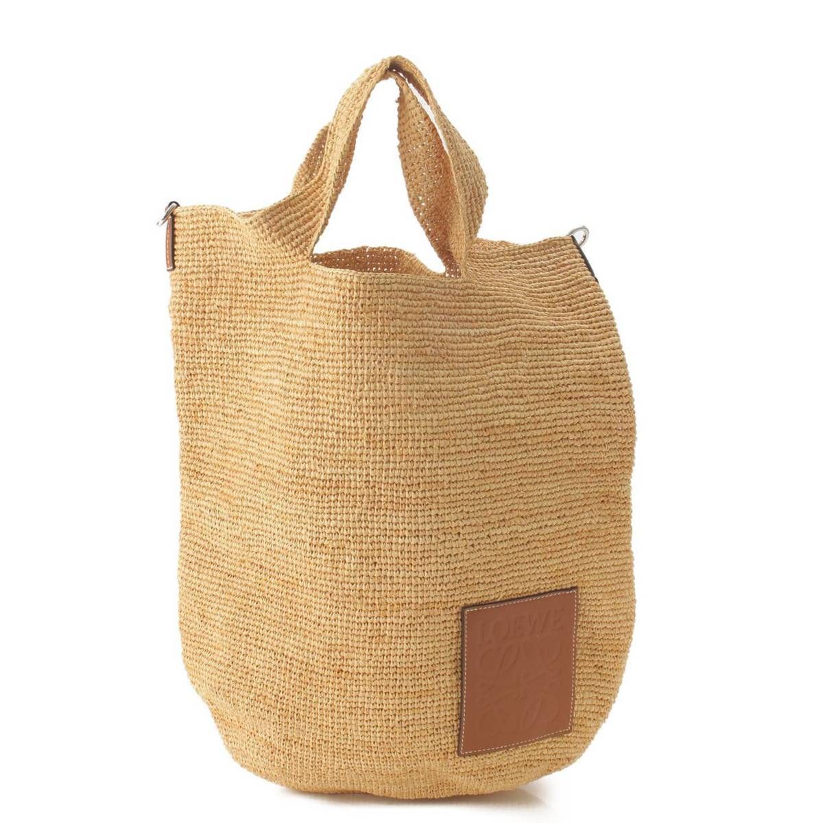 LOEWE かごバッグ ナチュラル オレンジ ラージ 2024-2025 AW LOEWE