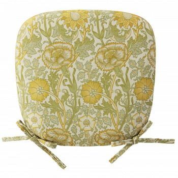 川島織物セルコン Morris Design Studio ピンクアンドローズ ダイニングシートクッション 45×43Vcm LN1718 Y イエロー