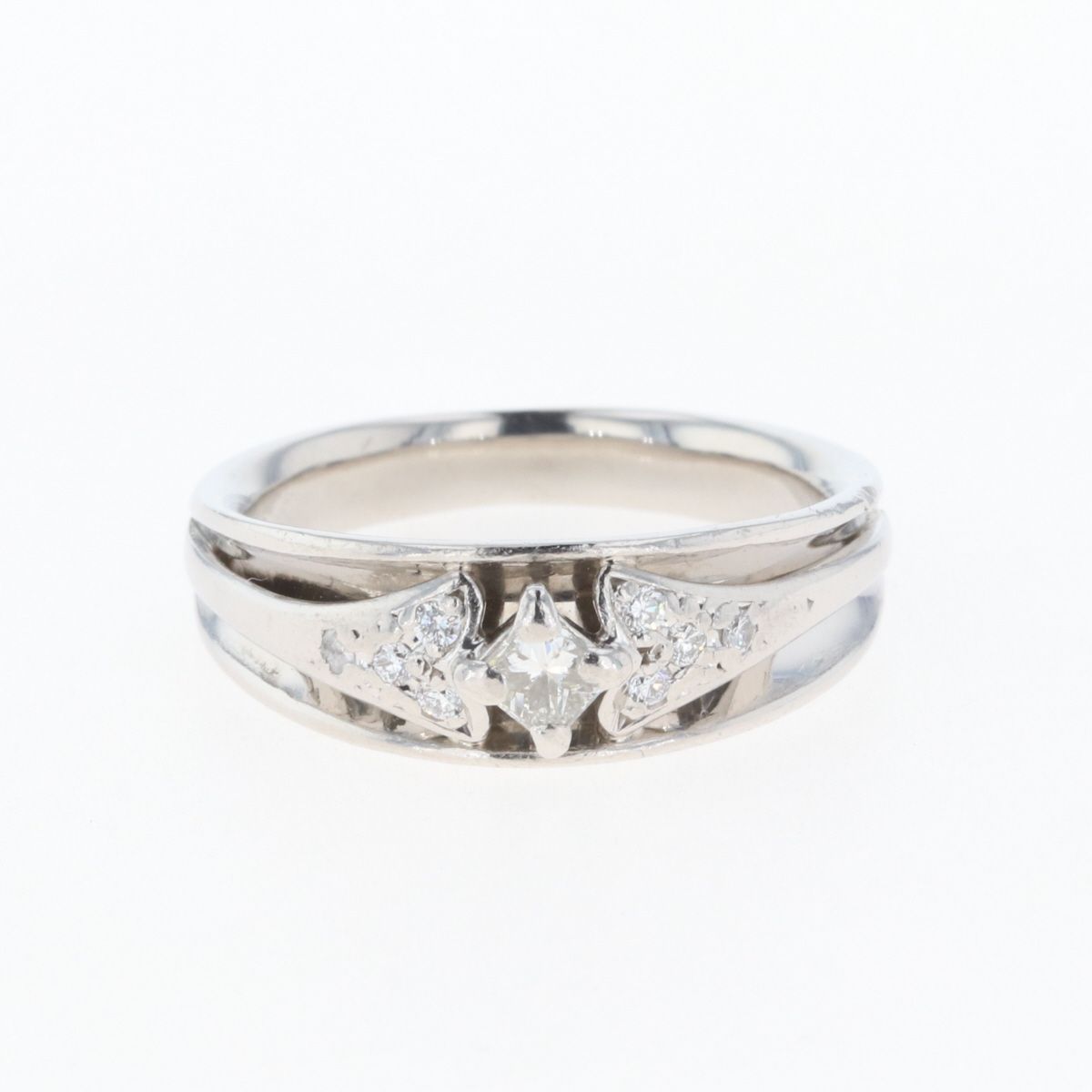 ダイヤモンド デザインリング プラチナ メレダイヤ 指輪 リング 15号