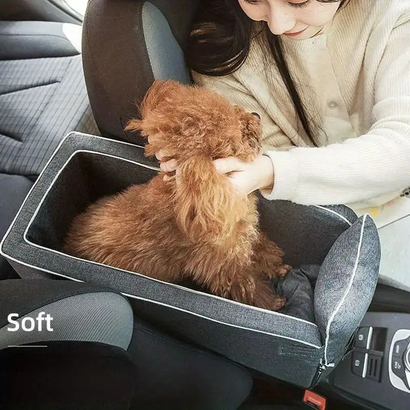 ペットシート カー用品 ペット用 ストラップ付き車用ペットシート 座席シート ペット用 犬用 猫用 ドライブボックス 小型犬 キャリーバッグ 車載用 飛び出し防止 リード付き 設置簡単