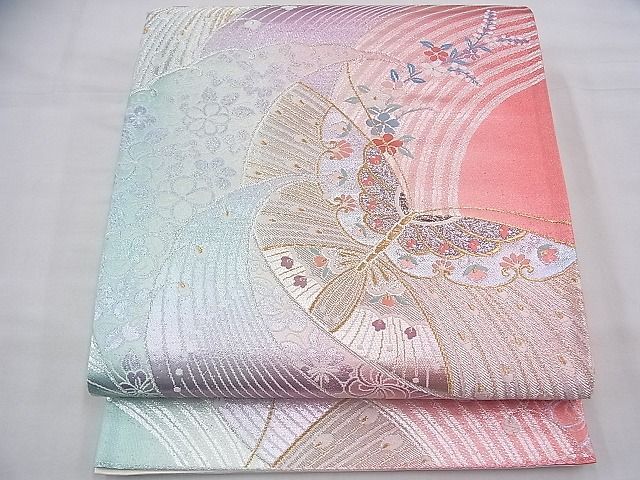 袋帯 華柄 花文 花唐草 ピンク 可愛い NO-200 レディース