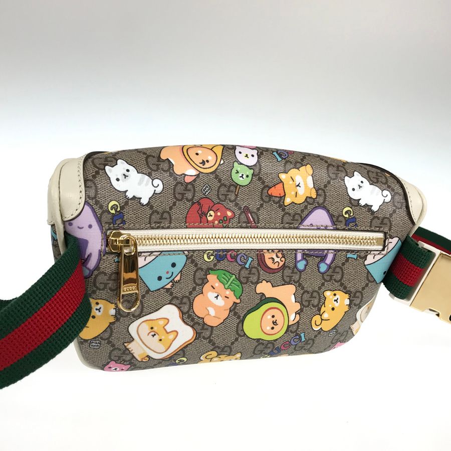 グッチ GUCCI アンジェラ グエン Pikarar GGスプリーム アニマル プリント ベルト バッグ 682933 ベージュ エボニー PVC  レザー ウエストポーチ ste【中古】 - メルカリ