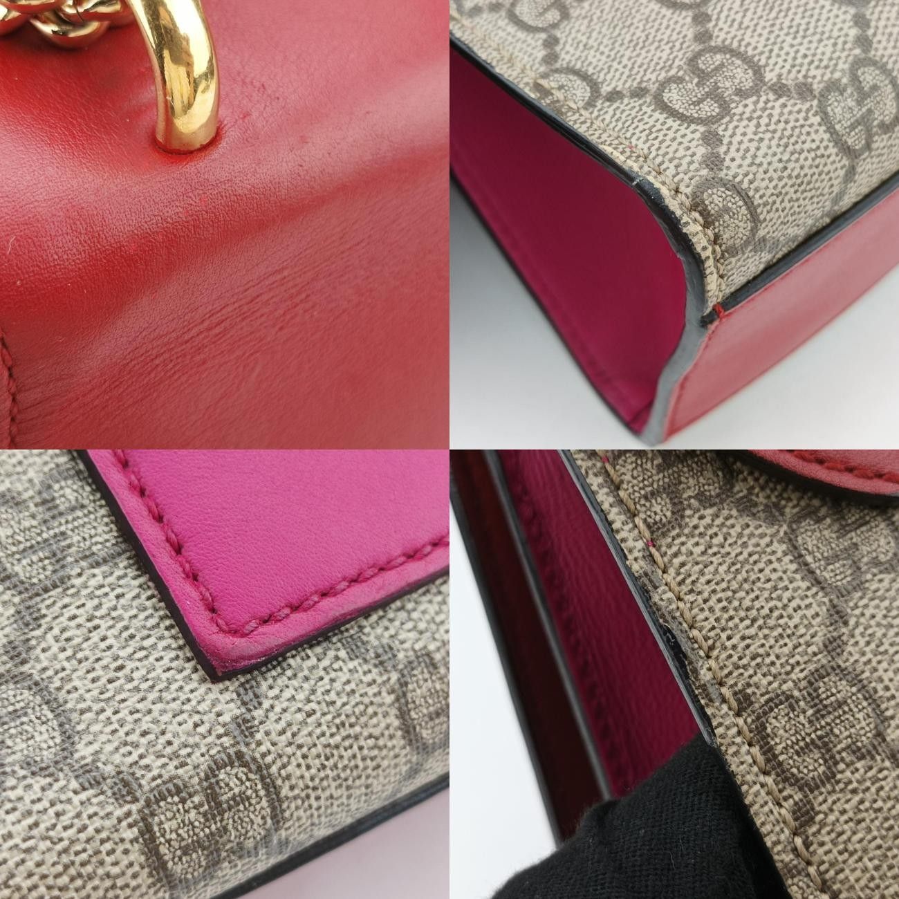 グッチGucciパドロックベージュ×レッド×マルチ PVCコーティングキャンバス×レザー409486B019089421