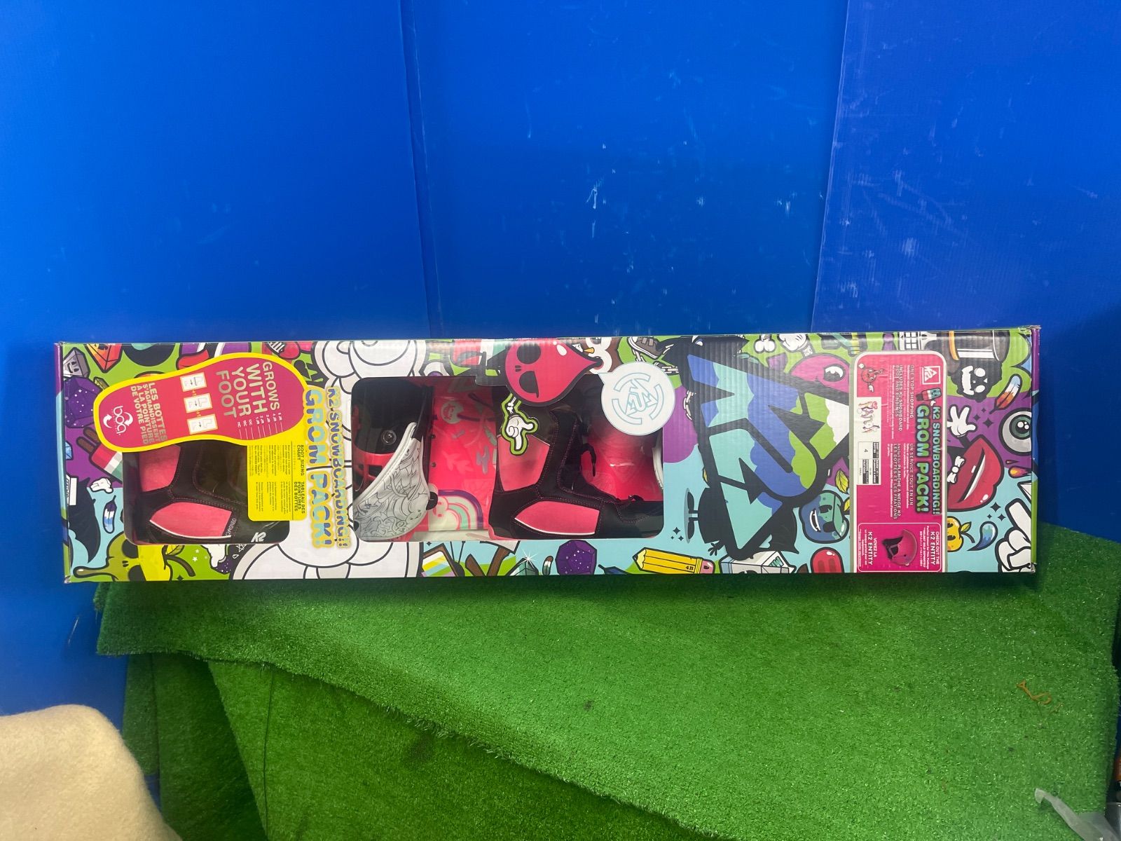 G745 ♥ 保存品 k2 キッズスノーボード3点セット 送料無料 保証付 2510