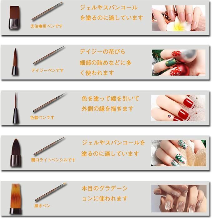 ネイルアートブラシセット ネイルアート筆 ネイルアートブラシ 初心者