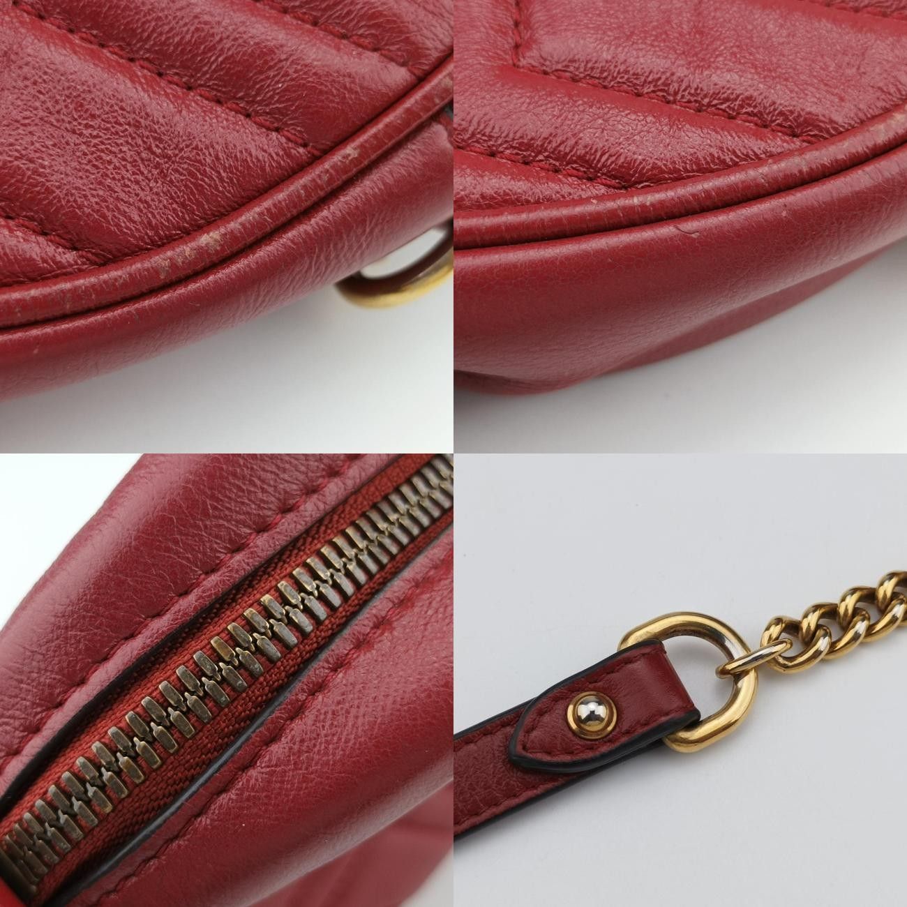 グッチGucciGGマーモントレッドレザー550154B027047362