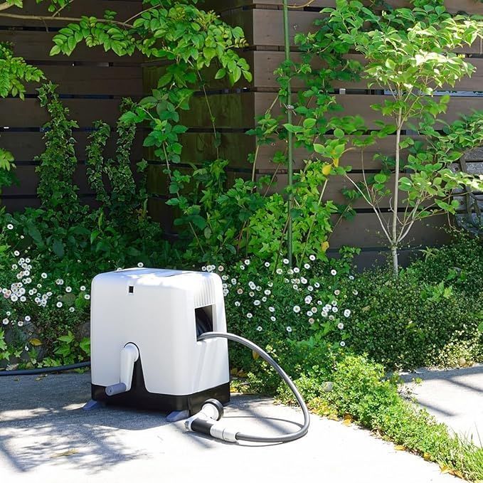 タカギ(Takagi) ホース ホースリール かんたん接続オーロラBOXY 20m ねじれに強い モノトーン RC920SK ホワイト | タカギ(takagi) ホース ホースリール かんたん接続オーロラ