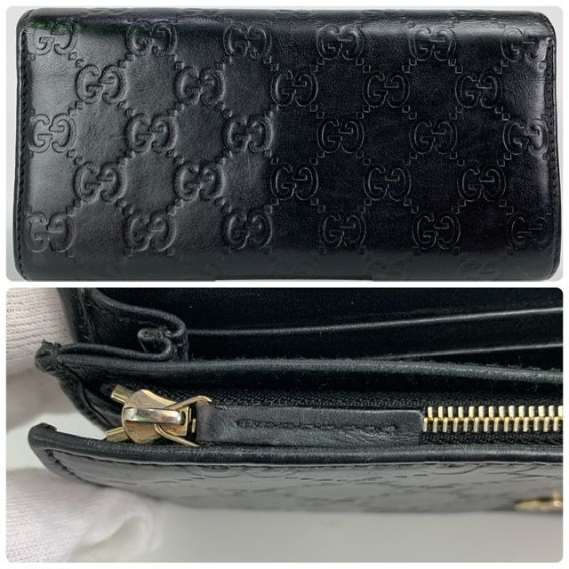 【美品】グッチ 長財布 ドリアン インターロッキング シマ レザー 本革 黒色 さやん様専用 GUCCI グッチ 長財布 折財布 インターロッキング