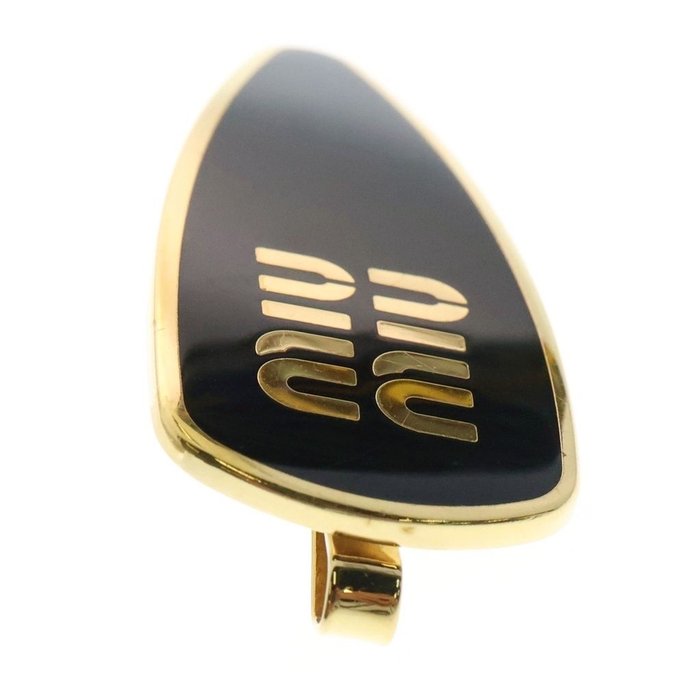 miumiu (ミュウミュウ) ロゴ ヘアピン ヘアアクセサリー ブラック