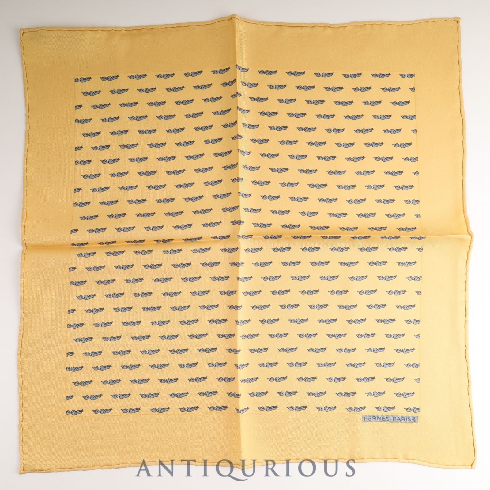 エルメス スカーフ カレ45 総柄 イエロー SILK100％