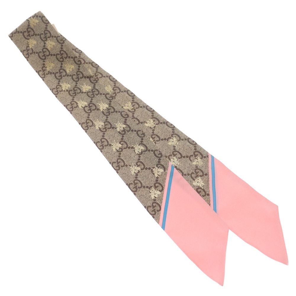 GUCCI (グッチ) GGビー シルク ネックボウ ネクタイ スカーフ ブラウン