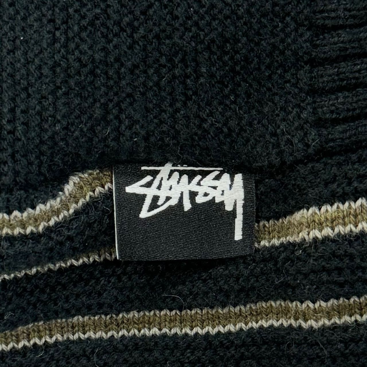 STUSSY 20AW Stripe cardigan ストライプ 切替 ニット カーディガン 