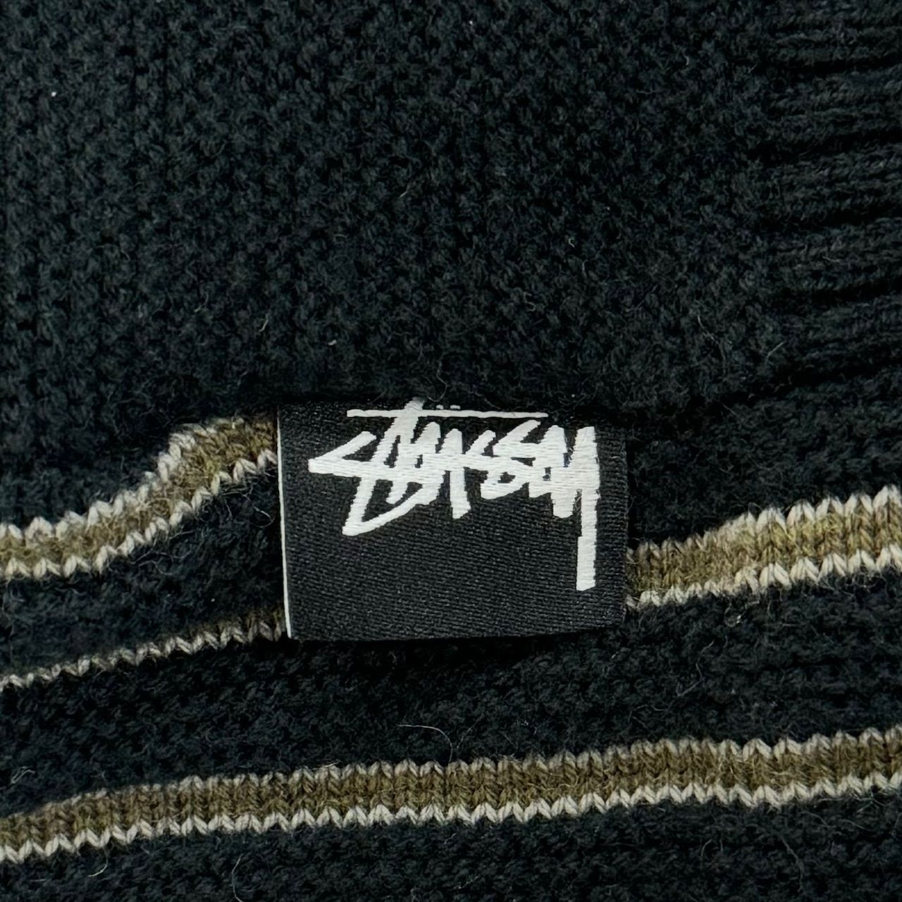 STUSSY 20AW Stripe cardigan ストライプ 切替 ニット カーディガン ステューシー ブラック系 M 68634A3 -  メルカリ