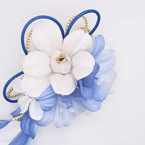 鎌倉工芸 和装 髪飾り 蘭 花びら 揺れる さがり付き クリップ Uピン セット レディース 青 特価商品[鎌倉工芸] 和装 髪飾り 蘭 花びら 揺れる さがり付き
