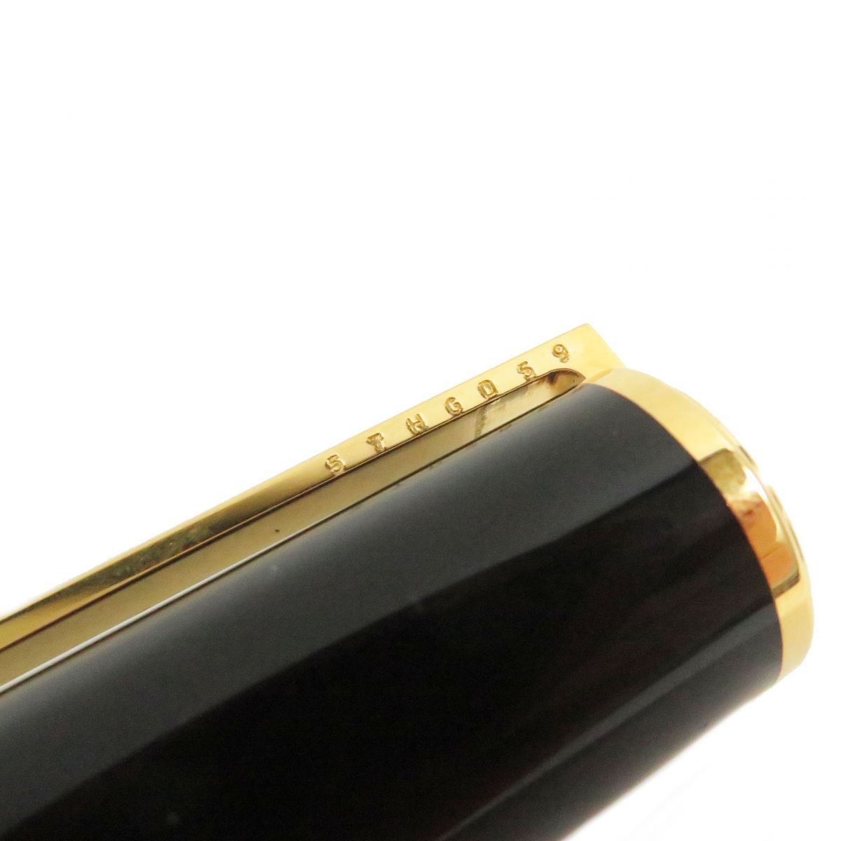 極美品□S.T.Dupont/エステーデュポン モンパルナス ラッカー ペン先18ct Mニブ 万年筆 ブラック×ゴールド フランス製 メンズ/レディースラッカーペン先