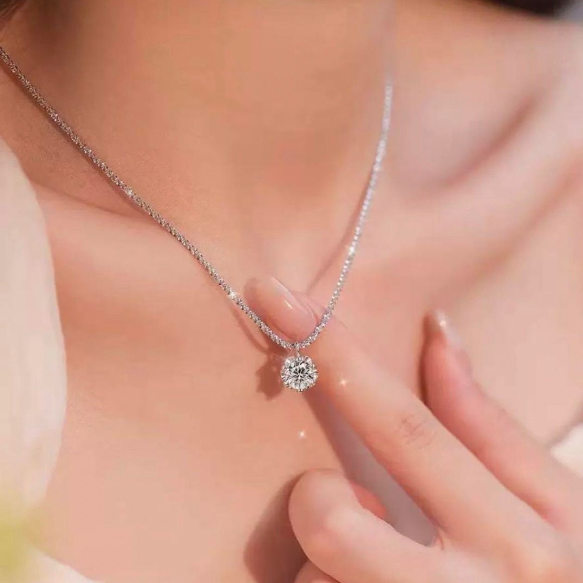 高品質】✨星空 ✨モアサナイト ネックレス D1.00 ct - メルカリ
