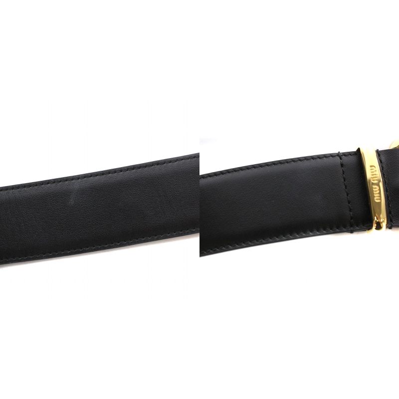miumiu ブラックレザーベルト 80cm Miu Miu レザーベルト | ブラック | FARFETCH JP