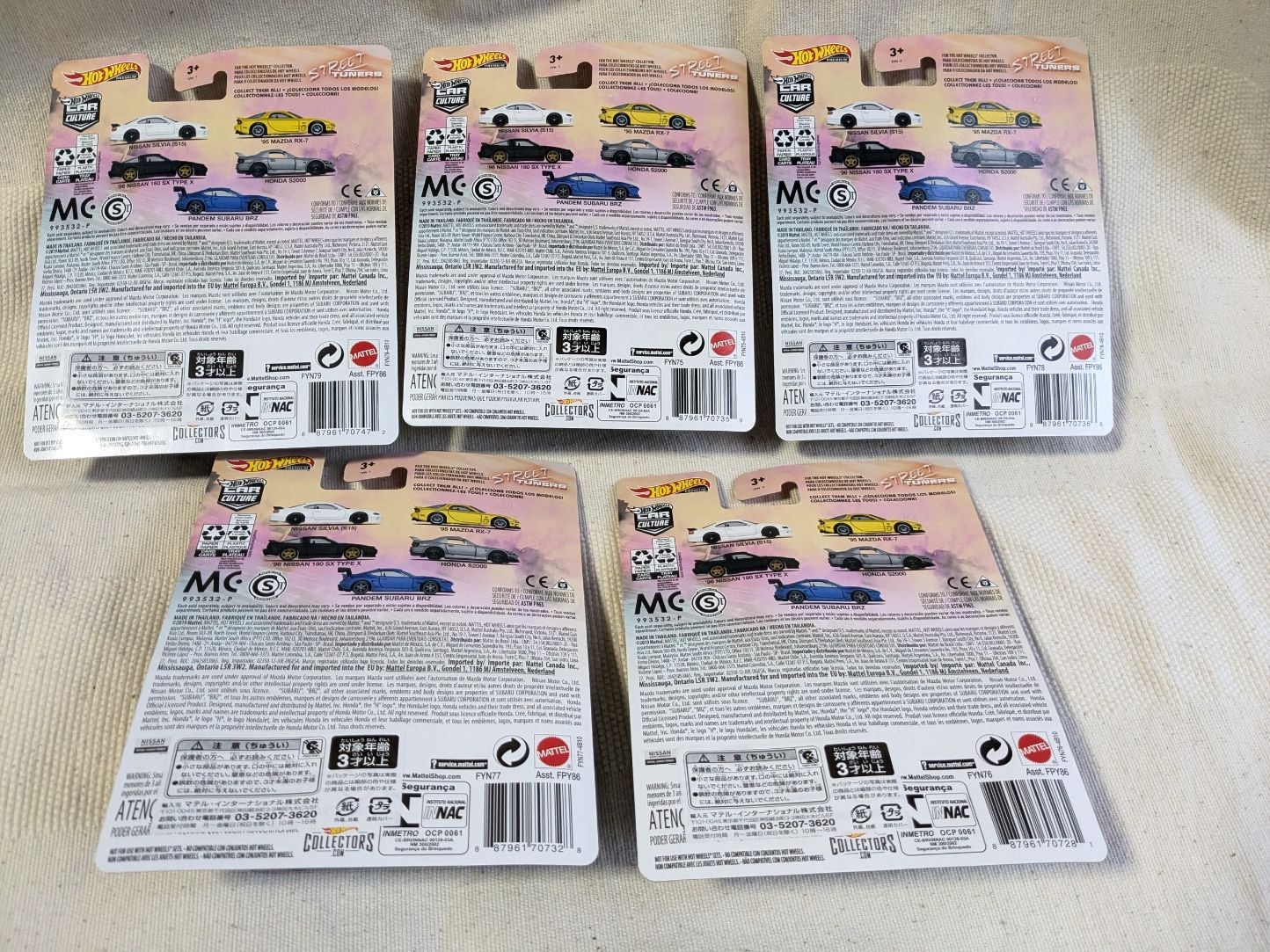 ホットウィール STREET TUNERS ストリート チューナーズ カーカルチャー 5台セット