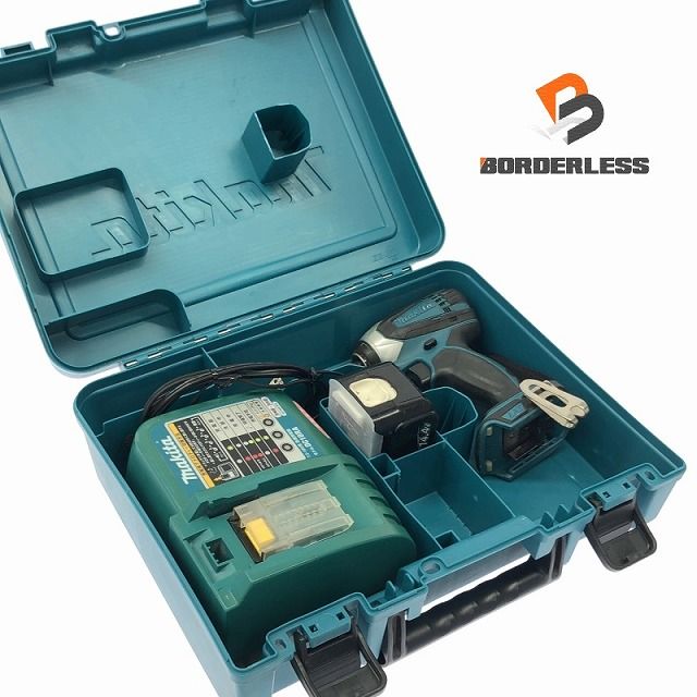 品 makita マキタ 14.4V 充電式インパクトドライバー TD134DX2 青 ブルー バッテリ1個 14.4V6.0Ah 充電器 ケース付