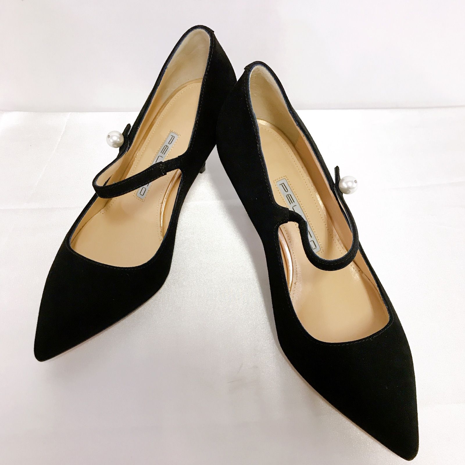 美品】PELLICO ペリーコ パールストラップパンプス スウェード 