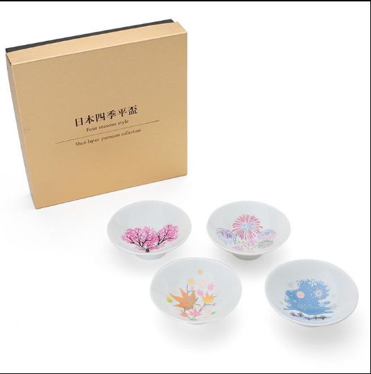 丸モ高木陶器 冷感 日本四季 平盃 4点セット SKLAD-KIRPICHA_RU