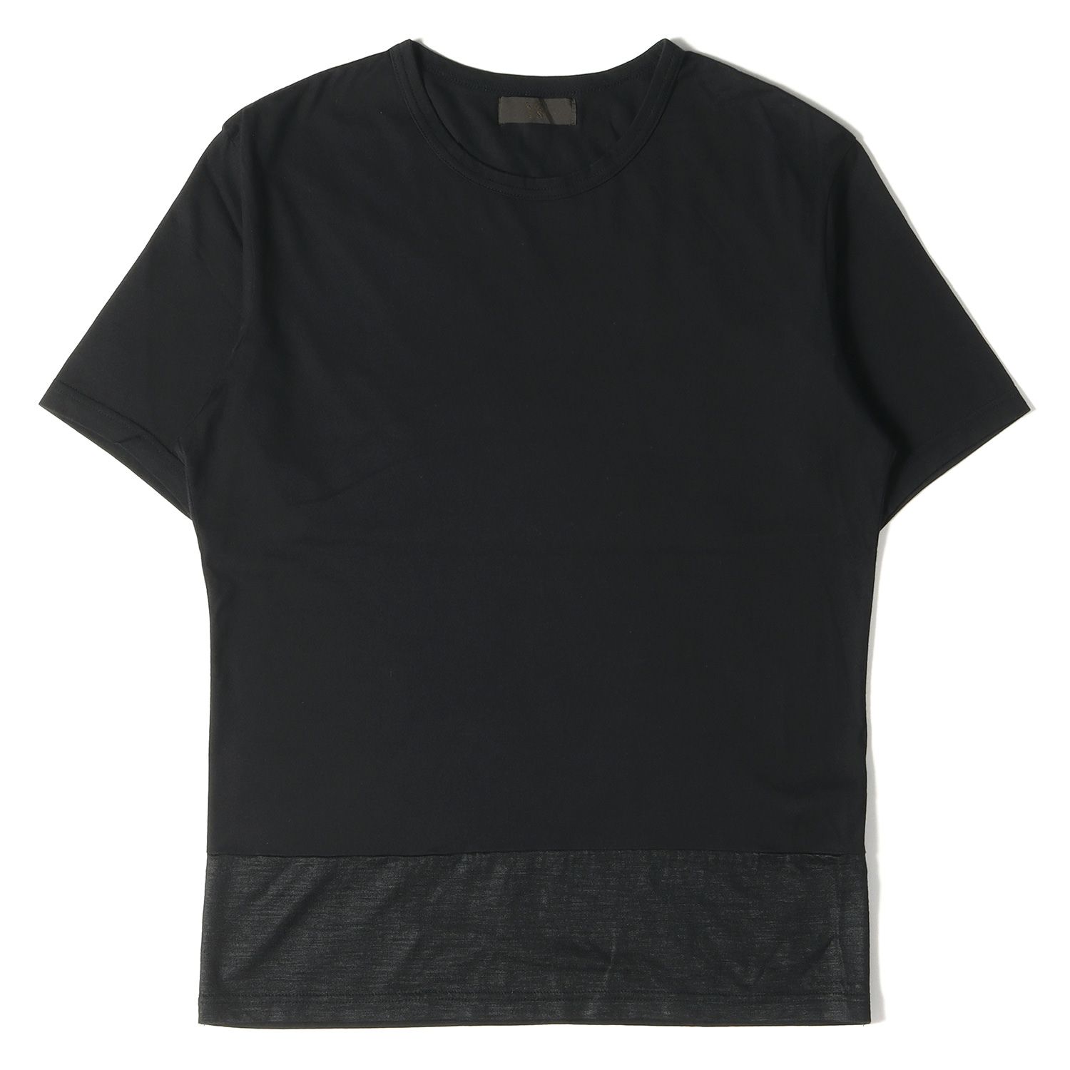 美品 Yohji Yamamoto(Ys) ヨウジヤマモト Tシャツ 裾 異素材 切り替え 