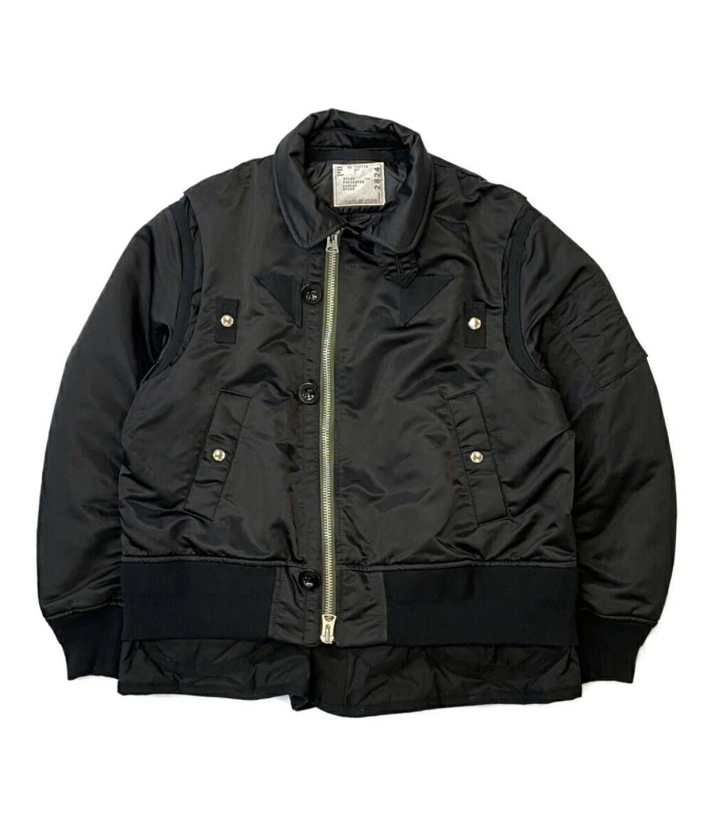 22aw sacai Nylon twill mix Blouson Black size 1 ナイロン