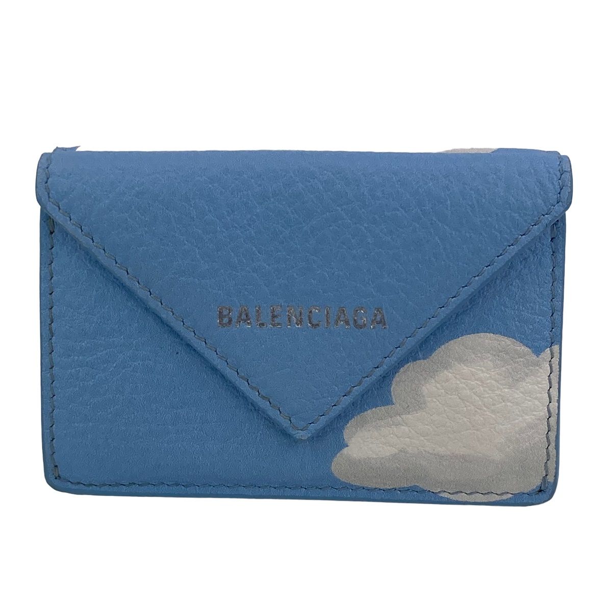 中古】 BALENCIAGA バレンシアガ メンズ財布 ペーパーミニ 雲 ３つ折り 