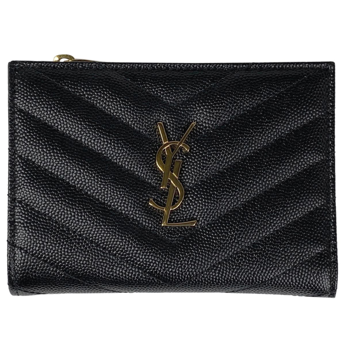 イヴ・サンローラン YVES SAINT LAURENT ロゴ 二つ折り財布 二つ折り