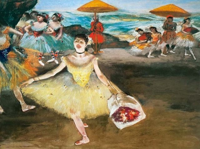 絵画 世界の名画シリーズ 額縁付(MJ108N) エドガー・ドガ 「舞台の踊り子」 お買い得サイズ： F6号 プリハード 絵画 名画 複製画 額縁付(MJ108N-G) エドガー・ドガ 「エレン