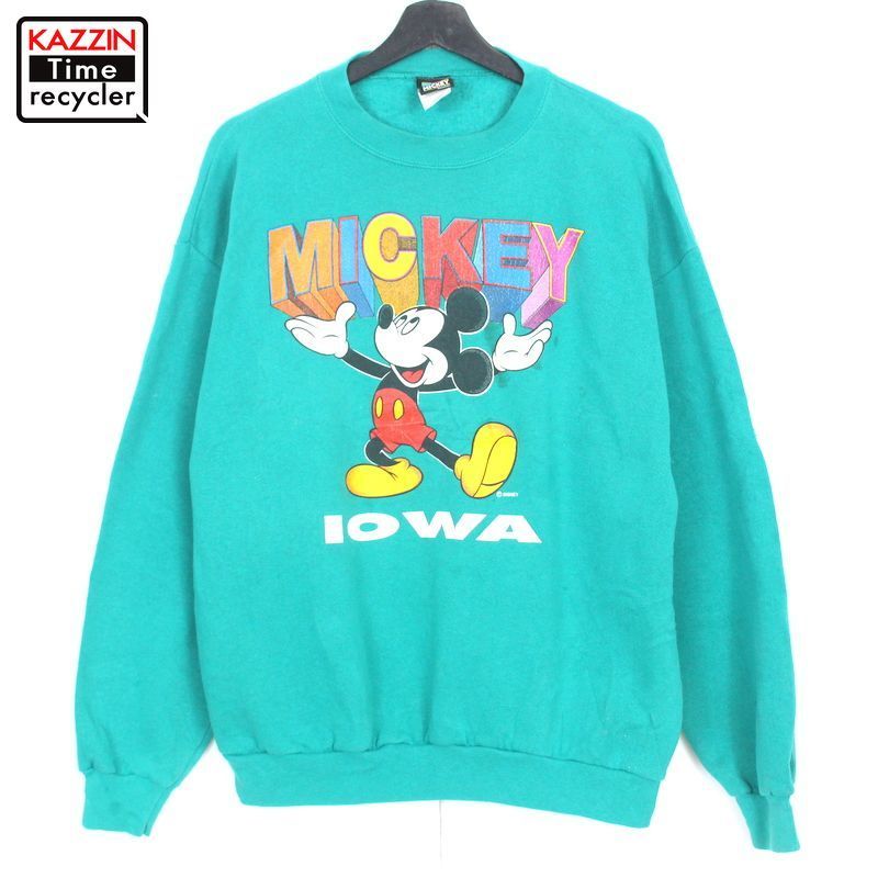 ディズニー ミッキーマウス プリント 90s 黒 XL スウェット