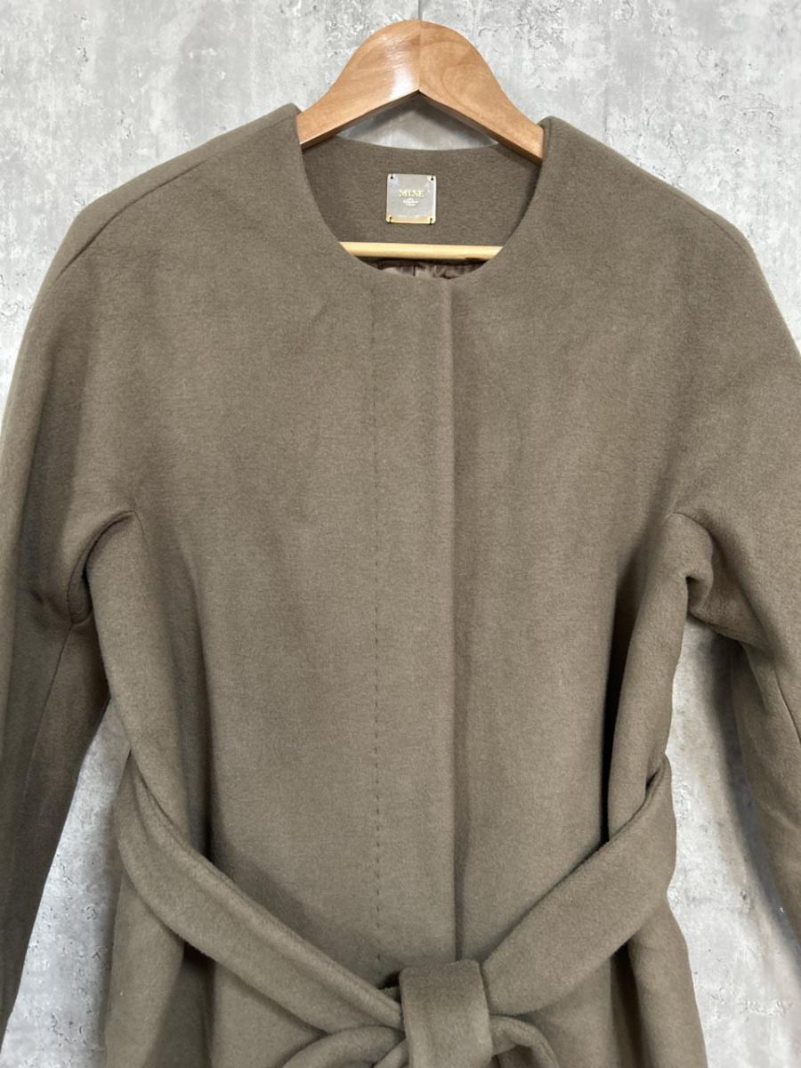 MUSE Deuxieme Classe ドゥーズィエムクラス ウール100％ ロング ノー コート size36 茶 ◆ ◎レディース