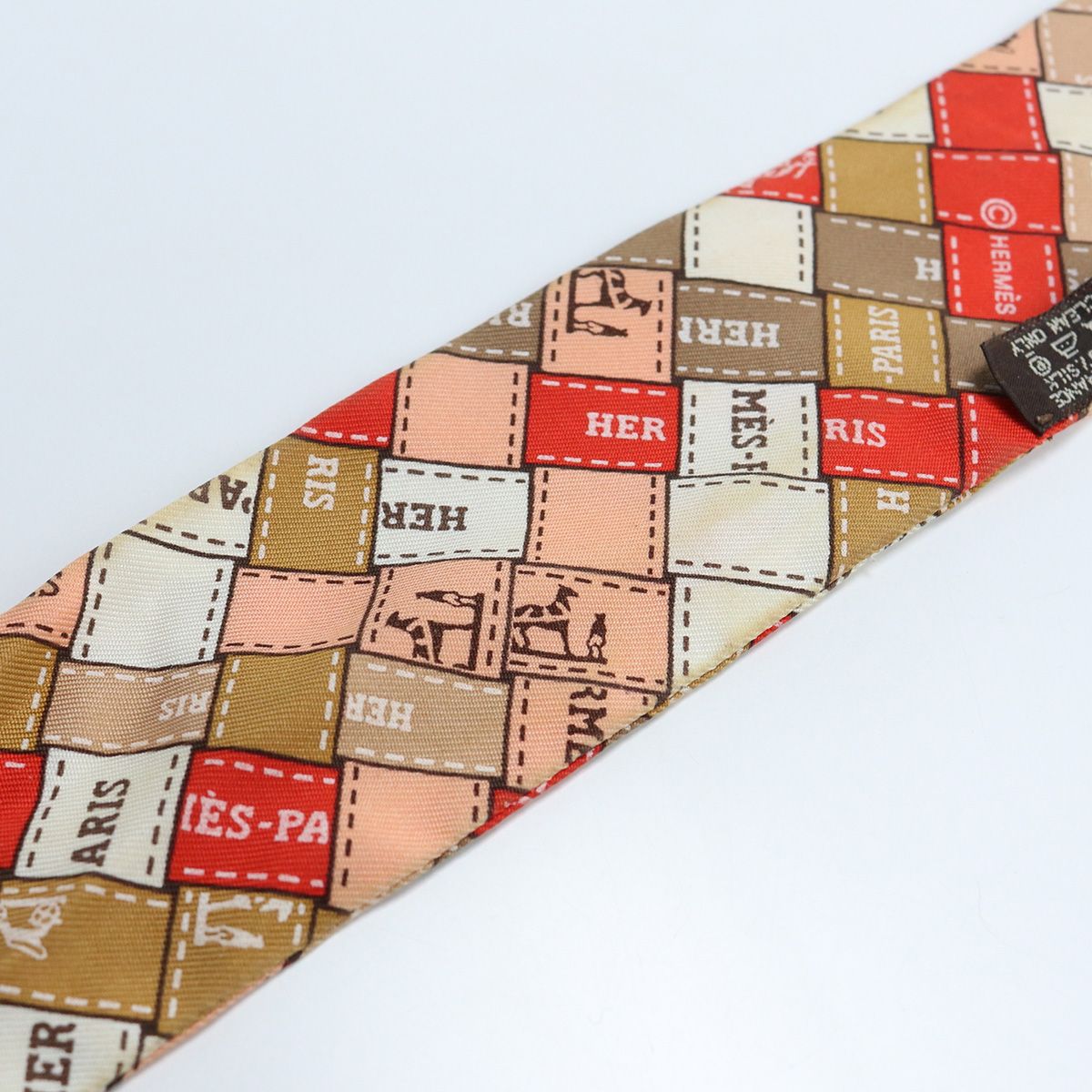 HERMES エルメス ツイリー ボルデュックチェック スカーフ シルク/シルク100%【中古】 レディース