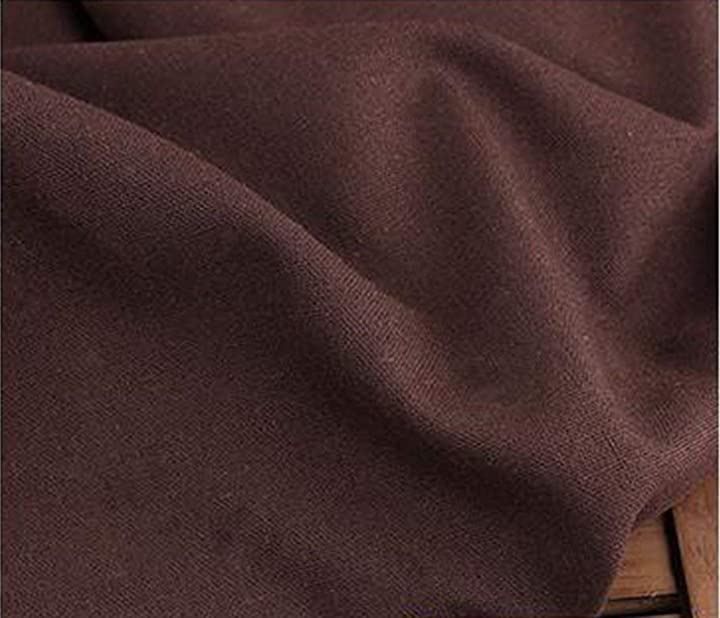 moonfarm カラー 綿 麻 無地 生地 約 幅1.5m こげ茶色( ダークブラウン (こげ茶色.)，  2m)