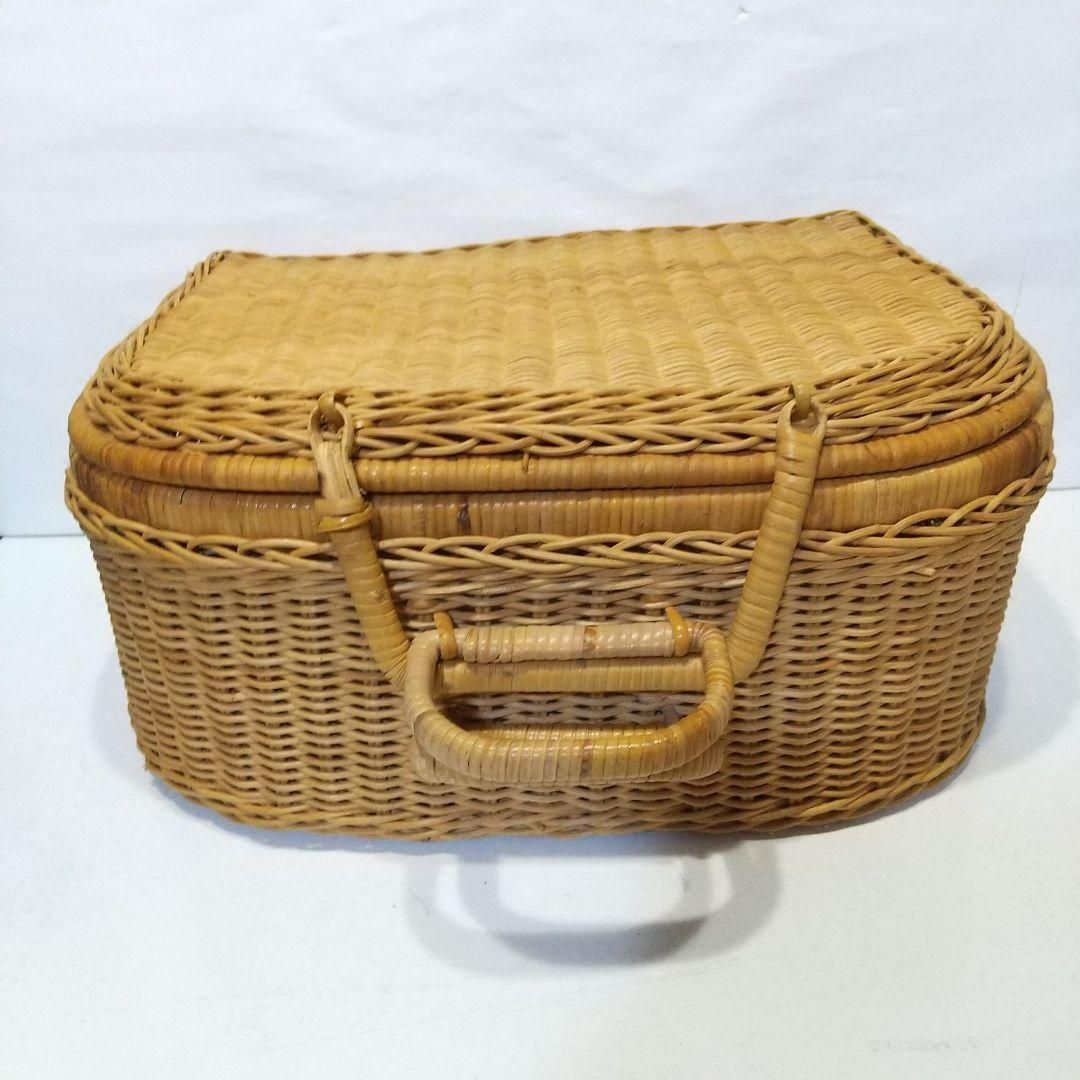 ラタン ピクニック バスケット トランク 籐製品 レトロ ヴィンテージ