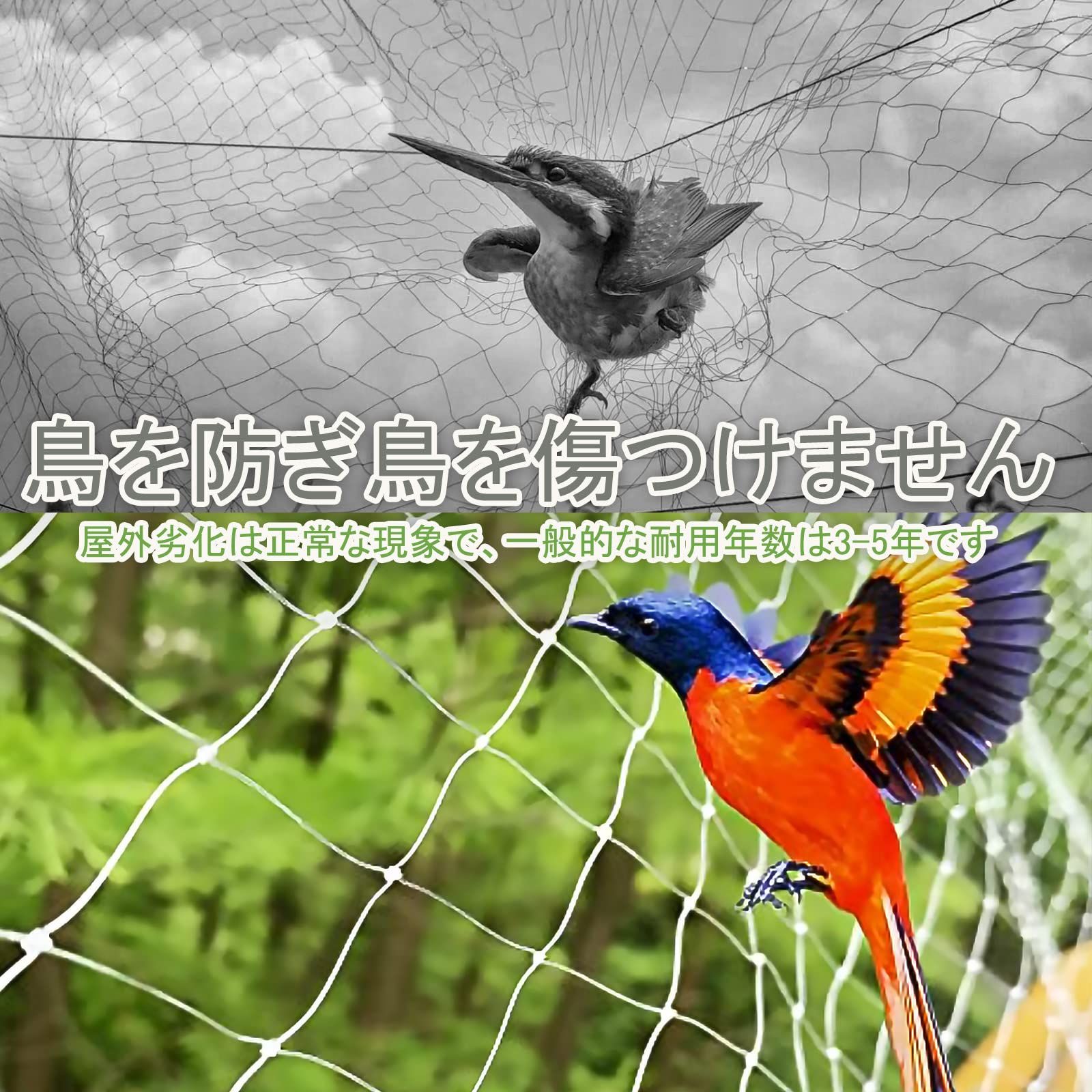 防鳥ネット 鳩よけネット透明 3×8m 鳥よけネットベランダ（結束バンド 15本付き）KIKILULU カラス 鳩侵入防止 鳥避けネット 鳥害対策  防鳥網 細かい25mm網目 猫侵入脱走防止 野菜や果樹などの守り 透明色 - メルカリ