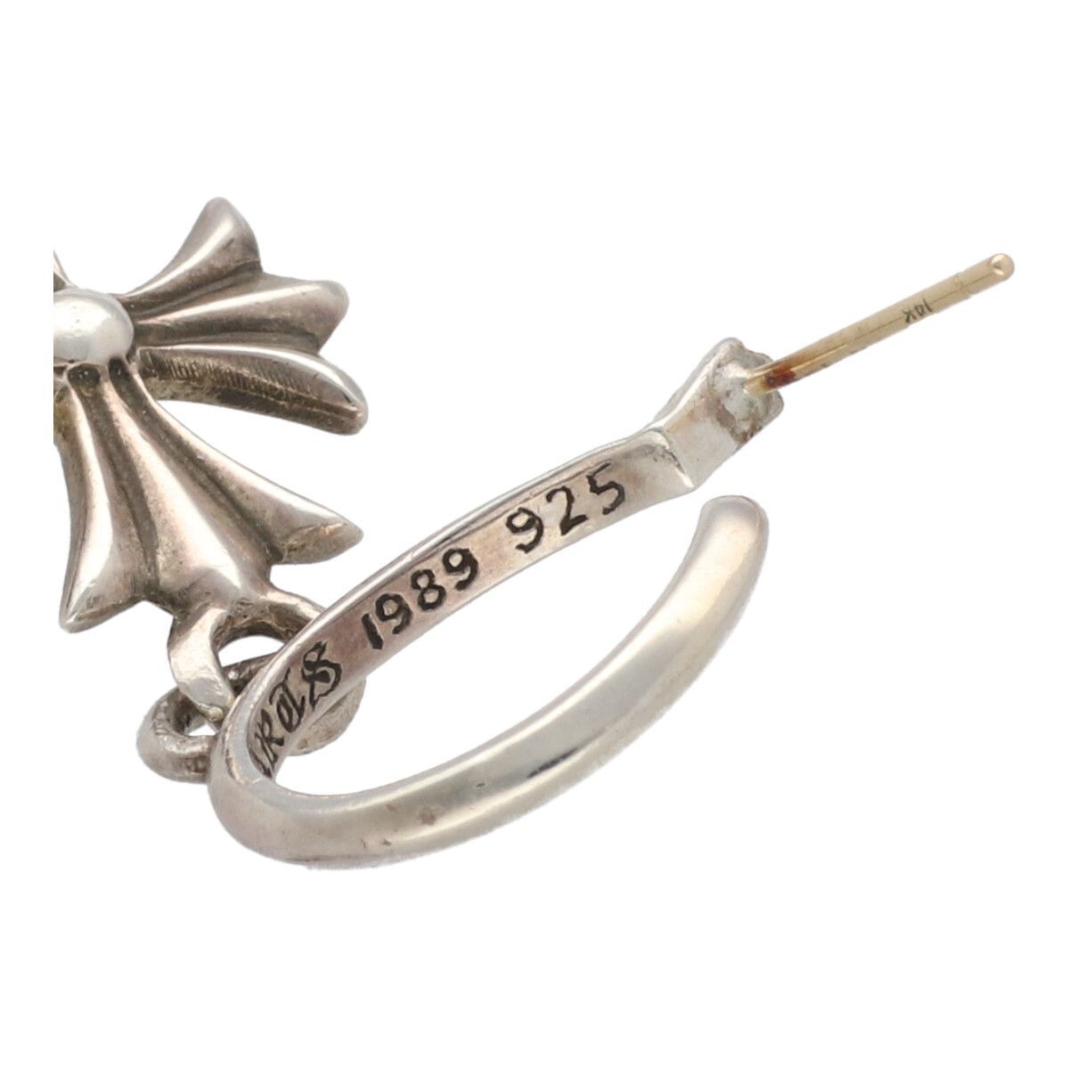 中古】 CHROME HEARTS クロムハーツ フープピアス タイニーCHクロス