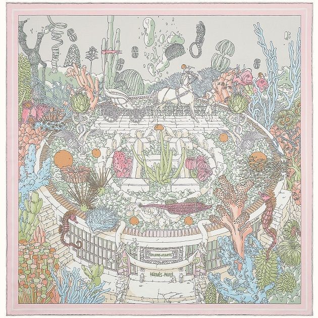 新品 未使用 エルメス スカーフ カレ70 エクスリブリス  