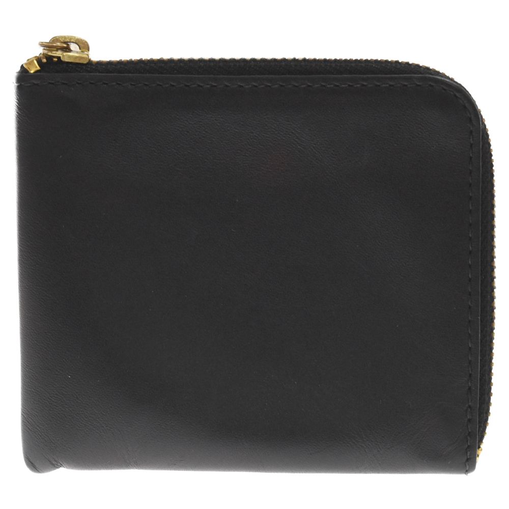 COMME des GARCONS (コムデギャルソン) ラウンドジップ カウレザー コンパクトウォレット コインケース 財布 ブラック SA3100
