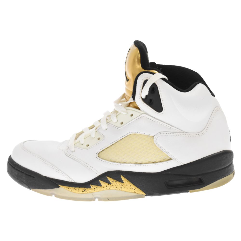 NIKE (ナイキ) AIR JORDAN 5 RETRO OLYMPIC 2016 136027-133 エアジョーダン5 レトロ オリンピック  2016 ハイカットスニーカー ホワイト/ゴールド US9.5/27.5cm - メルカリ