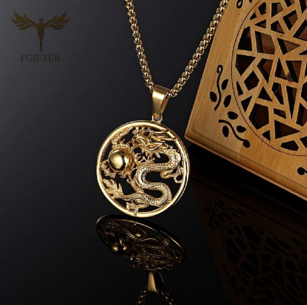 普通郵便発送】 コイン型 龍ネックレストップのみ ドラゴン アクセサリー ペンダントトップ - メルカリ