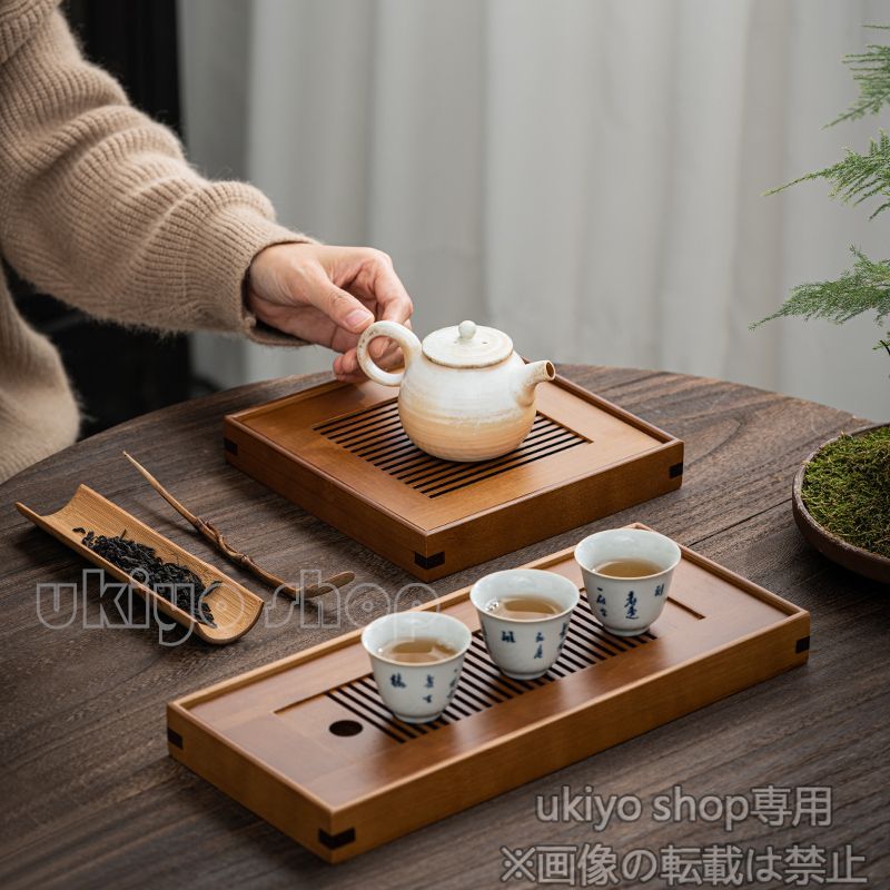 新品 未使用】茶盤 中国茶茶道具 竹製 ちかく