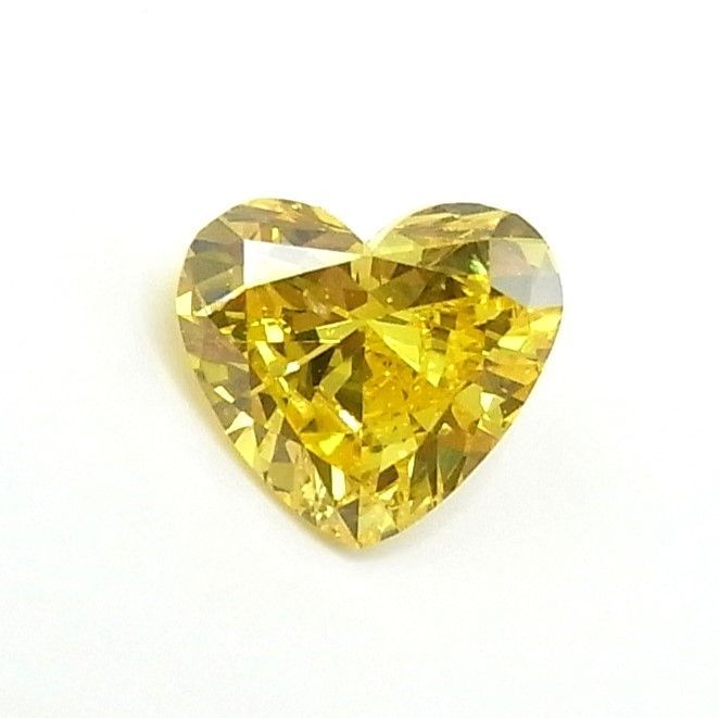ハートシェイプ 0.57ct イエローダイヤモンド ラボグロウンダイヤモンド ルース IGI鑑定書付き