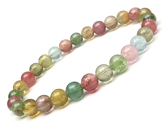 ブラジル産 マルチカラートルマリン 丸玉ブレス 注文 7mm No.1【1点