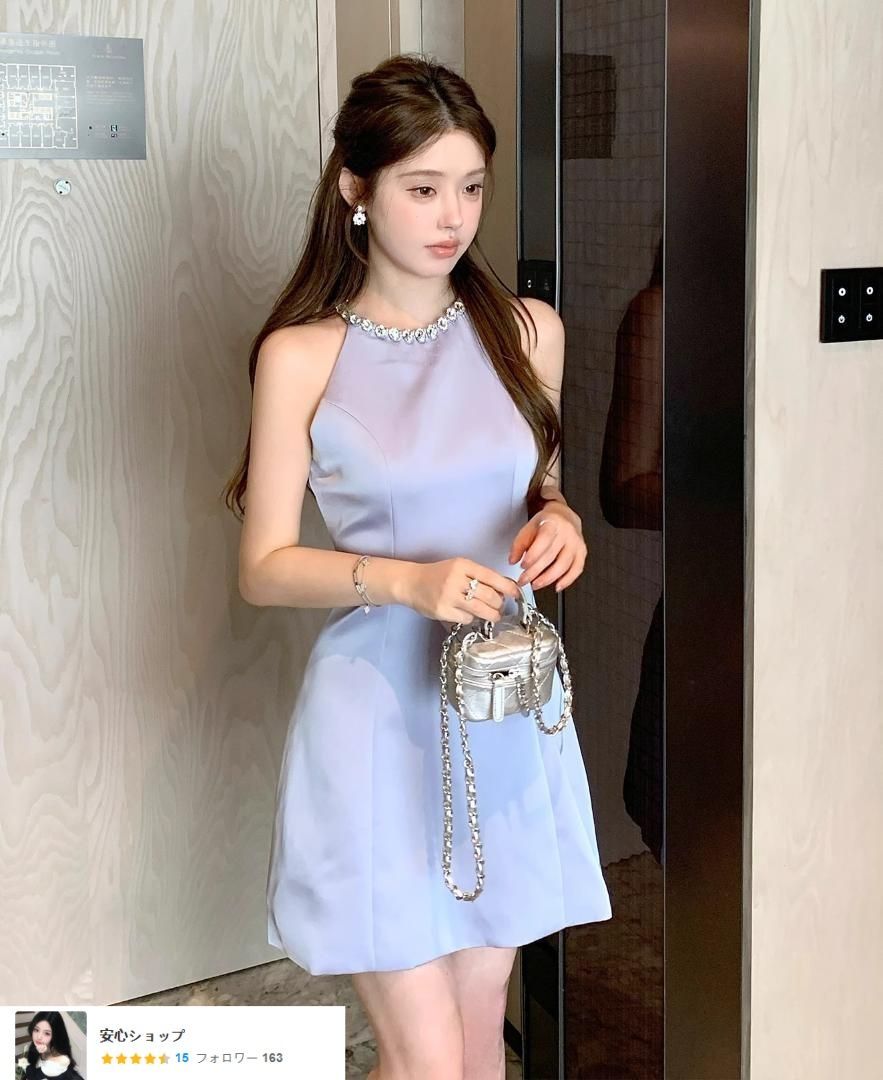 マリココウガ 希少40 演奏会ドレス 8万円超 刺繍 ドレス 舞台 ネイビー